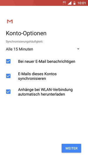Wählen Sie WEITER