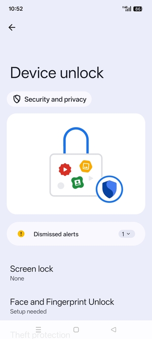 Select Screen lock