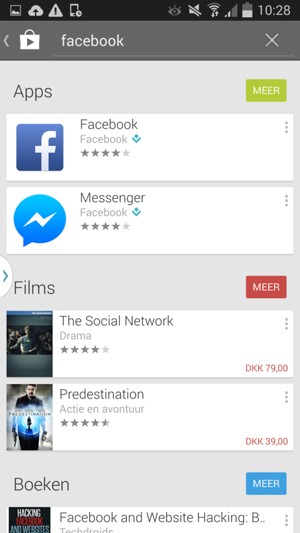 Selecteer de app