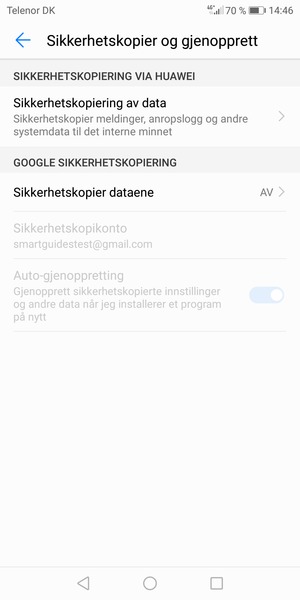 Velg Sikkerhetskopier dataene