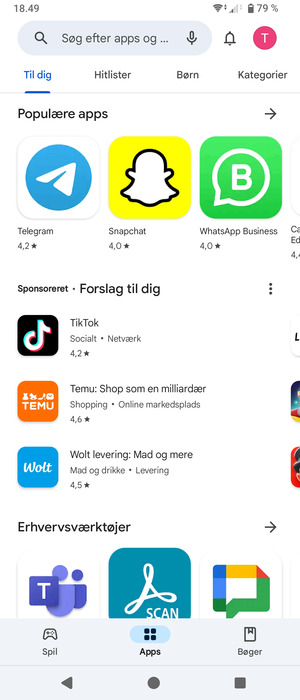 Vælg søgefeltet