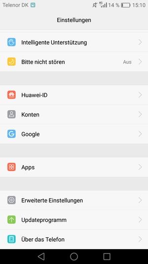 Scrollen Sie und wählen Sie Updateprogramm