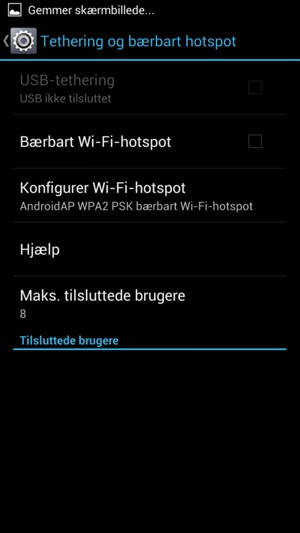 Vælg Konfigurer Wi-Fi-hotspot