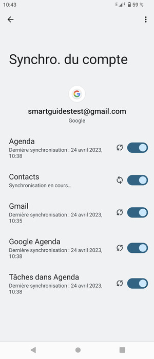 Vos informations seront synchronisées