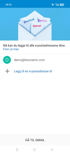 Velg GÅ TIL GMAIL