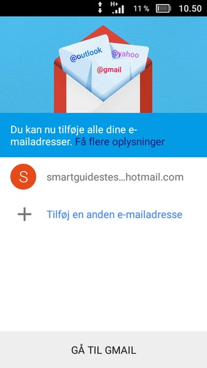 Vælg GÅ TIL GMAIL