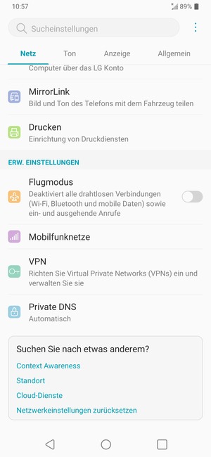Scrollen Sie und wählen Sie Mobilfunknetze