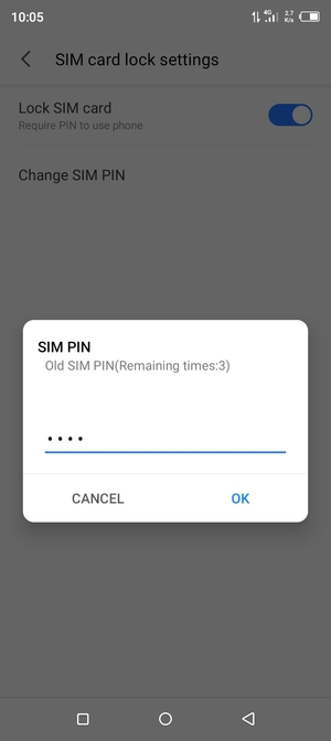 Enter your Old SIM PIN and select OK