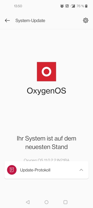Falls Ihr Handy aktualisiert ist, wird Ihnen der folgende Bildschirm angezeigt