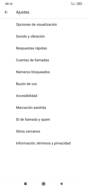 Seleccione Buzón de voz