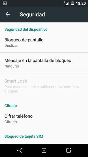 Seleccione Bloqueo de pantalla