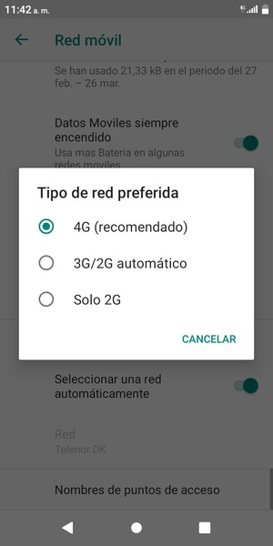 Seleccione la opción deseada