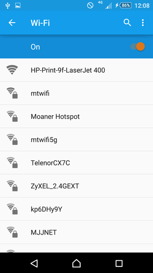 Select the wireless network you want to connect to