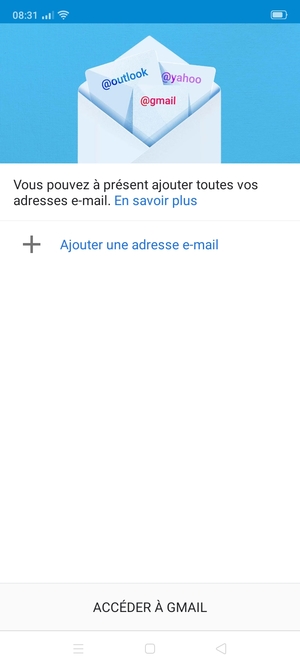 Sélectionnez Ajouter une adresse e-mail