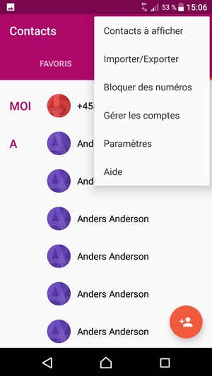 Sélectionnez Importer/Exporter