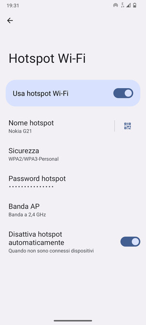 Il telefono è ora pronto per essere usato come modem