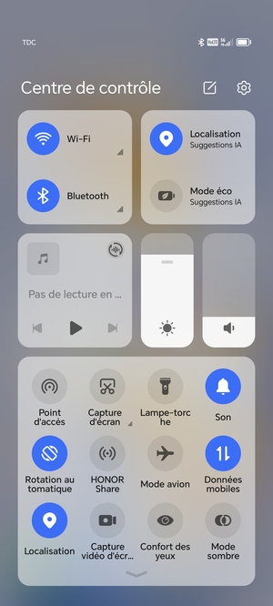Déroulez à nouveau le menu du haut