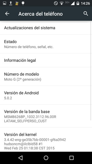Seleccione Actualizaciones del sistema