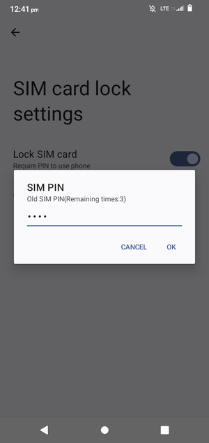 Enter your Old SIM PIN and select OK