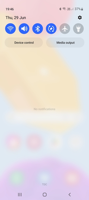 Slide down the top menu again