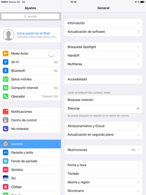 Seleccione General y Actualización de software