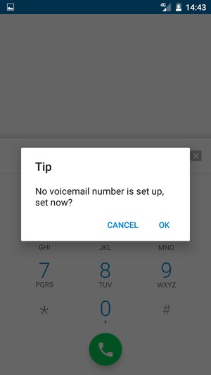 If your voicemail is not set up, select OK