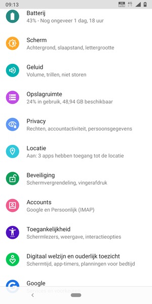 Scroll naar en selecteer Beveiliging