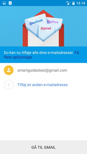 Vælg GÅ TIL GMAIL