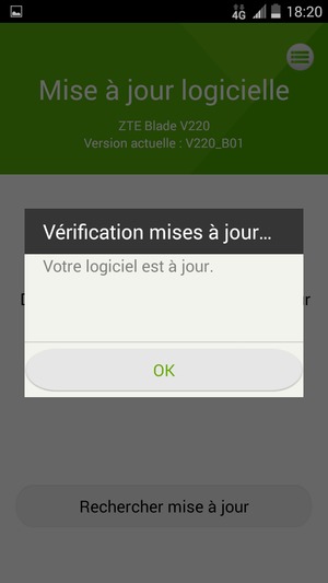 Si votre téléphone est à jour, sélectionnez OK