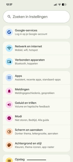 Selecteer Netwerk en internet