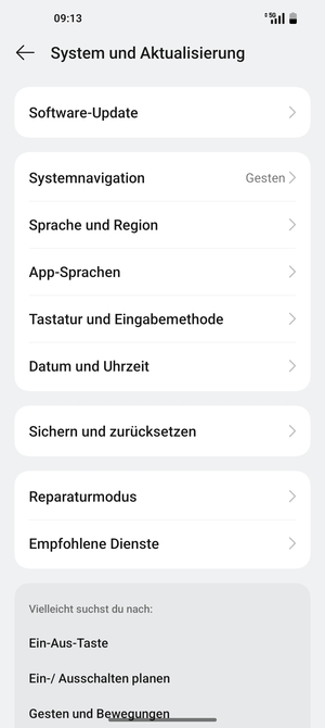 Wählen Sie Software-Update