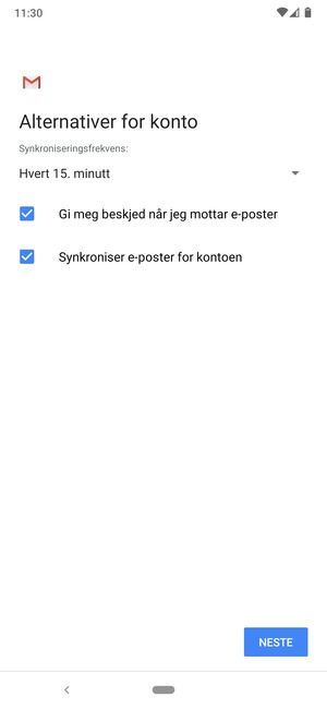 Velg NESTE