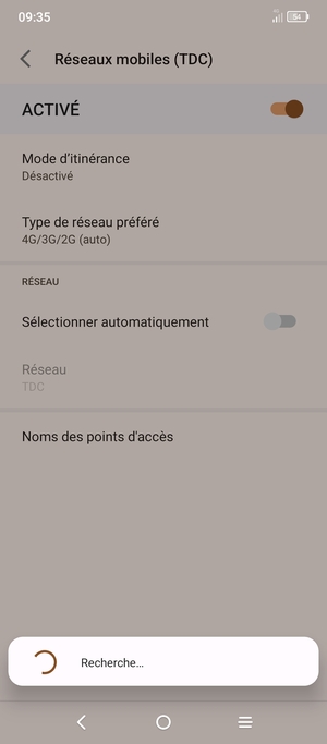 Veuillez attendre la fin de la recherche