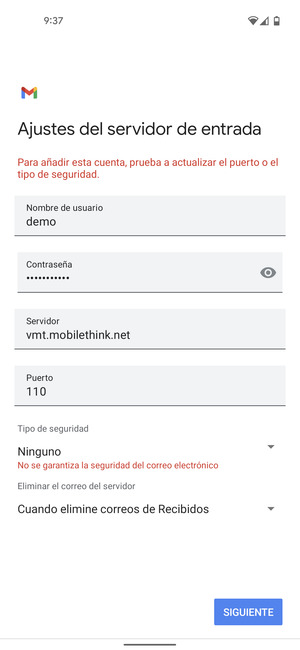 Seleccione SIGUIENTE