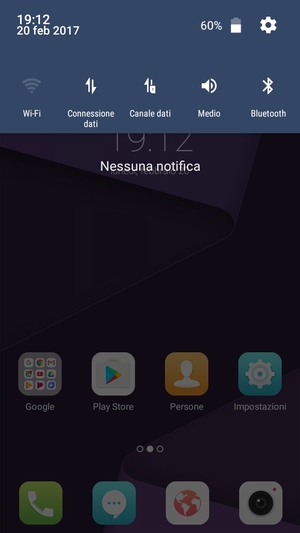 Scorri nuovamente verso il basso il menu in alto