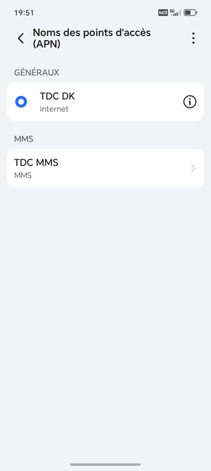 Sélectionnez le bouton du Menu