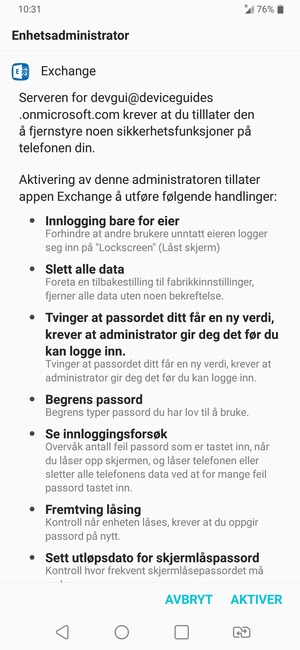 Velg AKTIVER