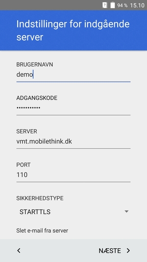 Vælg SIKKERHEDSTYPE