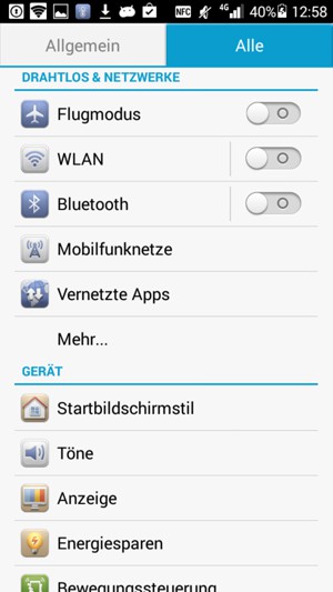 Wählen Sie Mobilfunknetze