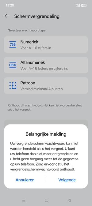 Selecteer Volgende