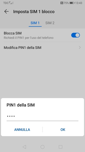 Conferma il nuovo PIN della SIM e seleziona OK