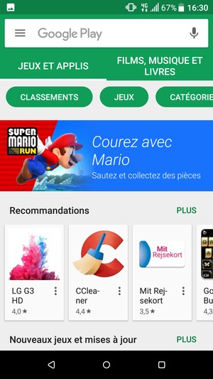 Sélectionnez la barre de Recherche