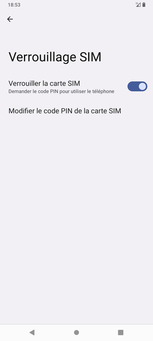 Sélectionnez Modifier le code PIN de la carte SIM