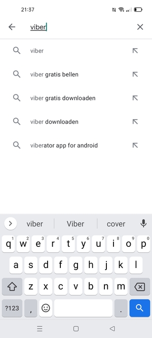Voer de app-naam in en selecteer Zoeken