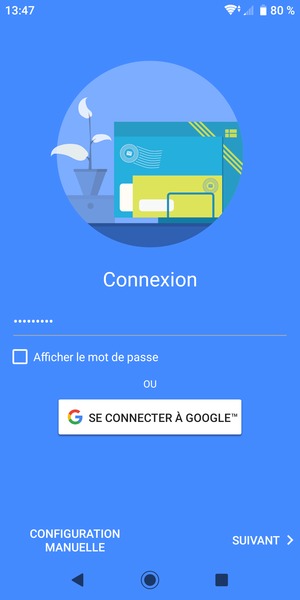 Saisissez votre mot de passe Gmail et sélectionnez SUIVANT