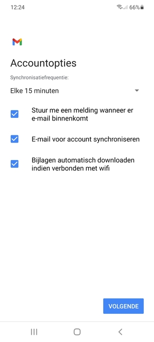 Selecteer VOLGENDE