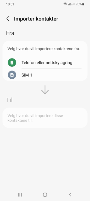 Velg SIM 1 eller SIM 2
