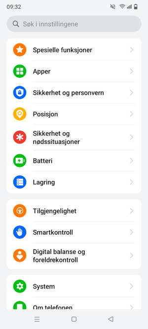 Bla til og velg Sikkerhet og personvern