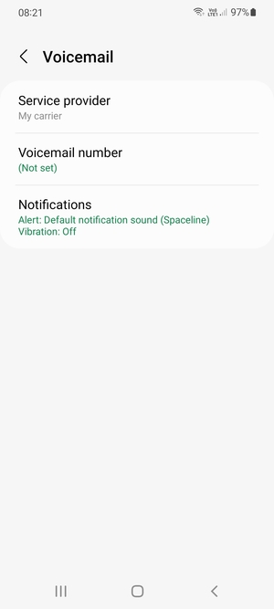 Select Voicemail number