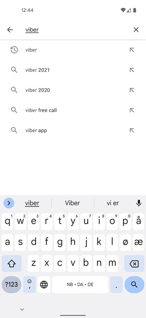 Skriv inn applikasjonsnavnet og velg Søk